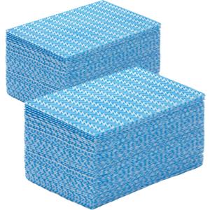 Reusable Cleaning Cloths Handi Wipes Reusable Cloths Disposabel Dish Towels Dry Handy Wipes Big Durable Absoebent and Dry Quickly 100 Count, Blue