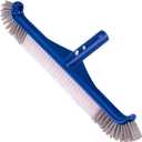POOLAZA Pool Brush, 17.5'' Pool Brush Head for Inground Pools & Above-Ground Pools, Durable Pool Scrub Brush Fit Standard Pool Pole, Enhanced Pool Brushes for Cleaning Pool Walls with Curved Ends (Blue)