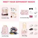 BAGAIL 8 Set Packing Cubes Luggage Packing Organizers for Travel Accessories-Pink Flamingo