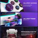 SFGSUP Wireless Controller for PS5/PC/MAC/iOS/Android/Steam Deck, with Hall Effect Joystick&Trigger/8 RGB Lighting/Turbo/Dual Vibration/Programmable/Headset Jack/Anti-Slip Handle Grip/1500 mAh Battery
