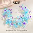 Campsis Blue Flower Girls Headpiece Floral Princess Hair Bands Crystal Hair Accessories for Women and Girls