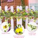 Hotop 6 ft Artificial Wildflower Garland, Daisy and Lavender Faux Floral Vine Summer Spring Floral Fake Garland for Baby Shower Wedding Mantle Table Centerpiece Decor(2 Pcs)