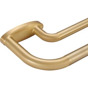 Double Curtain Rods Warm Gold,Room Darkening Drapery Rod for 72-144 Inches,Adjustable 3/4 Inches Front and 5/8 Inches Back Quality Metal Rod for Window,Wrap Around Design