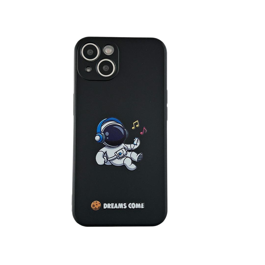 Yonds Queen for iPhone 14 Plus Cute Case, Cool Cartoon Astronaut Space Planet Rocket Design Stylish Bumper Cover Protective Anti-Slip Shockproof Fashion Case(iPhone 14 Plus, Earphone Music)