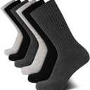 Calvin Klein Mens Crew Socks - 6 Pack Lightweight Cotton Blend Moisture-Wicking Cushioned Athletic Crew Socks for Men (7-12, Charcoal)