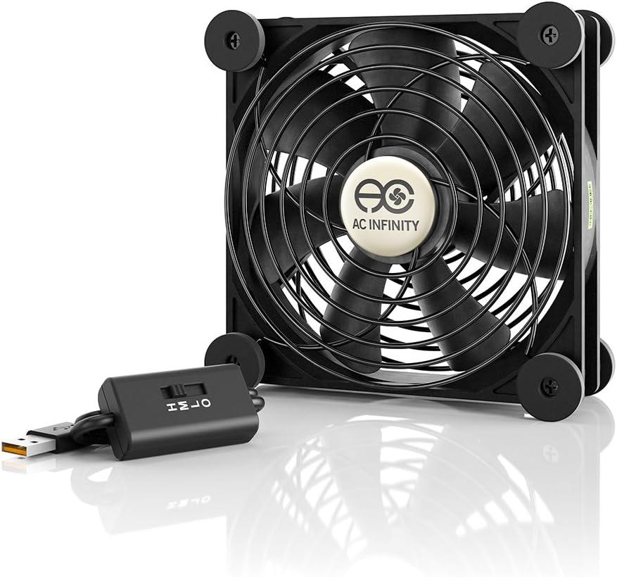AC Infinity MULTIFAN S3, Quiet 120mm USB Fan, UL-Certified for Receiver DVR PlayStation Xbox Computer Cabinet Cooling