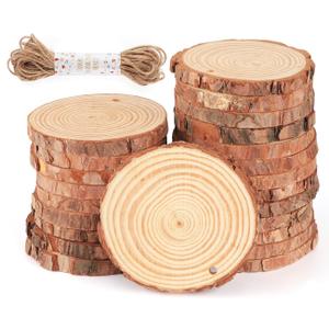30 Pcs Wooden Discs for Crafts3.1''-3.5'' Wood Circles for Crafts, Wood Slices for Painting DIY Christmas Ornaments Party Wall Home Wedding Decor (2.3-2.7in/6-7cm(50Pcs))