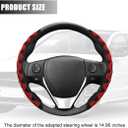 Car Steering Wheel Cover, 2PCS Anti-Slip Segmented Snap-on Vehicle Steering Wheel Protector, Comfortable Automotive Interior Decoration Accessories, Universal for Sedan Truck SUV (Red)