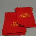 Sweetude 12 Pcs Red Velvet Drawstring Gift Bags Small Velvet Pouch Christmas Treat Sacks Gift Wrapping Bags Xmas Holiday Party Favors(6 x 9 Inch, Merry Christmas)