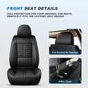 2 Front Seat Covers Fit for Jeep Grand Cherokee 2005-2025 2026, Premium Car Seat Covers Cushion with Lumbar Support Waterproof Faux Leather Vehicle Seat Protector (2 Seat, Black)