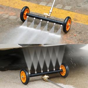 Undercarriage Pressure Washer Attachment, Siebwin 16" Dual-Function Water Broom for Pressure Washer Undercarriage Cleaner with 3 Pieces Extension Wand, 4000 PSI, Orange
