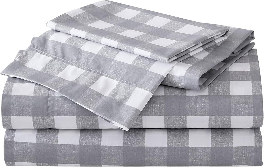 Eddie Bauer - King Sheets, Cotton Percale Bedding Set, Crisp & Cool Home Decor (Lakehouse Plaid, King)