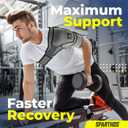 Sparthos Shoulder Brace - Adjustable Support Sleeve for Torn Rotator Cuff, AC Joint Relief, Shoulder Stability & Compression - Fits Bicep 10-14 in, Left or Right, Men & Women - Measure Before Purchase