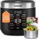 COSORI Rice Cooker 10 Cup, 24h Keep Warm, Non-stick Ceramic Inner Pot, 18 Functions Fuzzy Logic Rice Maker with Stainless Steel Steamer Basket, Saut, Slow Cooker, Black