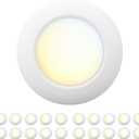 20 Packs 6 Inch 5CCT Field Selectable LED Low Profile Recessed & Surface Mount Disk Light, Round, 15W, 920 Lumens, CRI80, 27K-30K-35K-40K-50K, Driverless, Dimmable, ETL & Wet Rated, White