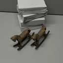 Vicenpal 6 Pack Baby Shower Wooden Vintage Rocking Horse Table Decoration for Blue Green Tartan Plaids Party Centerpiece Rocking Horse Decor for Baby Shower Party Wedding Birthday Decor (Brown)