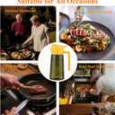 Oil Spray Bottle Dispenser for Kitchen Cooking, 470ml 16oz 2 in 1 Olive Oil Mister with 2 Waterproof Stickers for Kitchen Gadgets, Air Fryer, Salad, Frying, BBQ -Yellow Lid + Green Bottle