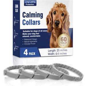 Calming Collar for Dogs 4 Packs Dog Calming Pheromone Pheromones Collars Calm Lasts 60 Days Anxiety Relief Stress Separation Behavior Relieve for Dogs 25 In Adjustable Fit All Small Medium Large Dog