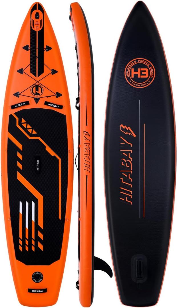 HITABAY

Inflatable Stand Up Paddle Board with Premium SUP Accessories & Camera Mount, Inflatable Ultra-Light (17.3lbs) Paddle Board for Adults & Youth of All Skill Levels, 11' Inflatable SUP Board