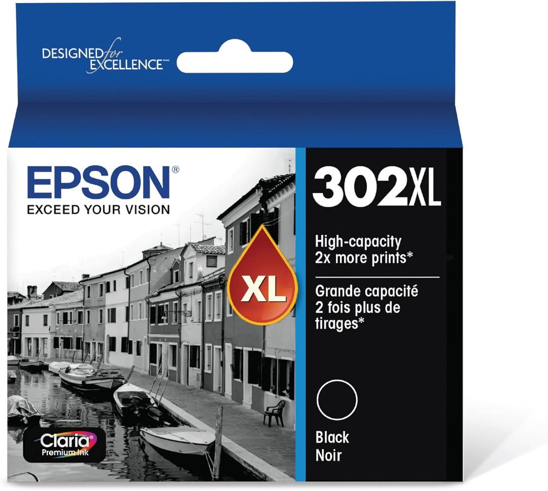 EPSON 302 Claria Premium Ink High Capacity (T302XL020-S) Works with Expression Premium XP-6000, XP-6100