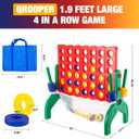 1.9 Feet Giant 4 in A Row Game, Jumbo 4-to-Score Connect Game Set for Kids & Adults Outdoor Yard, Lawn & Indoor Floor Play, Family Game Night & Party Board Games, Grand Birthday Easter Gifts