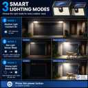 [6 Packs] Solar Motion Sensor Outdoor Lights, Super Bright Solar Lights Outdoor Waterproof, 3 Lighting Modes Security Wall Light for Outside Walking Dog Fence Backyard Deck Garden Door Step Garage