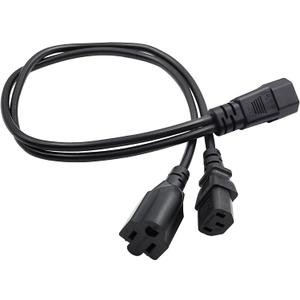 2ft C14 to C13+NEMA 5-15R Y Splitter Extension Power Cable Plug Cord