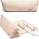 Aerotrunk Hair Tools Organizer - Hot Hair Tools Travel Bag with Heat Resistant Mat, Large Capacity Pouch for Flat Irons, Curling Wands, Hair Dryers - Beige