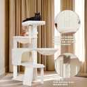 Wang Xin Three Layer Cat Tree with Cat Condo Scratch Pad and Two Hammocks,Beige