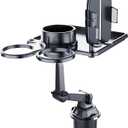 Cup Holder Tray for Car, Car Cup Holder Tray with Phone Stand, Car Table Tray, Detachable 360 Rotation, Ideal for Daily use and Road Trip Dining (1 Food Tray)