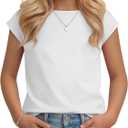 Oakgarden Girls Boat Neck Cap Sleeve Tops | Dressy Shirts, Short Sleeve Tees, Loose Fit Summer Casual T-shirts, Back to School Clothes 5-14 Years, Solid Color Outfits