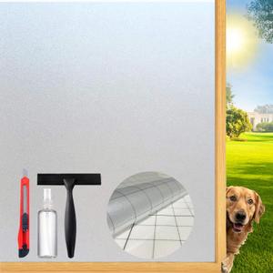 Frosted Glass Window Privacy Film Decorative with Tools, 2 Way Frosting Privacy Film for Glass Windows, Static Cling Tint for Home Anti-UV, 29.5" by 78.74"