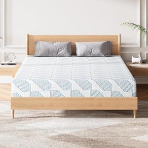 Full Size Mattress 8 Inch, Cooling Gel Memory Foam Mattress in a Box for Single Adult Cool Sleep Pressure Relief, Removable Washable Cover, Medium Firm Feel, CertiPUR-US Certified, Blue