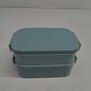 DaCool Lunch Box Adults Bento Box 74 OZ All-in-One Stackable Lunch Box Containers for Adult Large Bento Box with Fork Spoon Sauce Boxes, Leakproof Lunchbox for Work School Dining Out, Morandi-Green