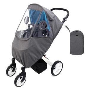 Miracle Baby Stroller Rain Cover, Universal Stroller Cover for Rain, Baby Travel Weather Shields Windproof and Waterproof, Protect from Dust and Snow, Stroller Accessories (Grey)