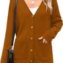 Zeagoo Women's V Neck Button Long Cardigan Sweater Casual 2026 Spring Knit Sweater Blazer with Pockets Small