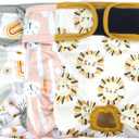 Langsprit Washable Female Dog Diapers (3 Pack) -Doggie Reusable Diapers for Doggy Puppy Female in Period - Highly Absorbent Dog Heat Panties with Adjustable Snaps (Rabbit, Owl, Lion, Large)