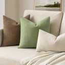 MIULEE Sage Green Couch Pillow Covers 12x20 Inch, Set of 2 Soft Spring Chenille Decorative Lumbar Throw Pillow Covers Farmhouse for Sofa Living Room Bed