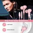 iMangoo for Apple MFi-Certified Headphones for Lightning Wired Earbuds Magnetic Ear Buds with HiFi Bass,3 Ear Tips Mic Corded Earphones for Gym, Commuting for iPhone 14 Plus 13 12 11 Pro Max Pink