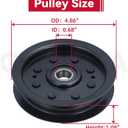 GELASKA 2 Pack 132-4718 Pulley Replaces eXmark 1-603843 Flat Idler Pulley, Toro 116-3626, 132-7543, E603843 for Toro Z147, Z153, Z149 Z150 X4850 X5450 Xs5450 Xs4850 Zx5400 Zx4800 Zx4820 Zx5420 Mowers