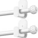 TONIAL Curtain Rods No Drilling for Windows, 32-58 In, White, 2 Pack