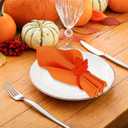 Whaline Fall Thanksgiving Napkin Rings Set of 20, 10 Pcs Wooden Maple Leaf Napkin Ring Holders with 10 Pcs Fall Cloth Napkins for Thanksgiving Table Decorations, Fall Banquet, Holiday Dinner Party