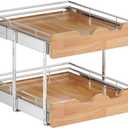 OCG Pull Out Cabinet Organizer 17" W x 21" D, 2 Tier Slide Out Shelf, Heavy-Duty Pull Out Drawer for Cabinets, Base Cabinet Organization for Kitchen, Pantry, Bathroom