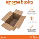 Amazon Basics Cardboard Moving Boxes for Packing and Shipping, Large Size, 20" x 20" x 15", Brown, 6-Pack