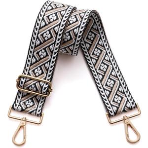 S-Jacorry Purse Strap Replacement Crossbody Wide Shoulder Strap Adjustable Canvas Straps Handbag Strap Replacement Belts (Gold Buckel-947)