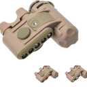 Tactical Helmet Light with Red Light + White Task Lamp + IR Strobe Beacon, 5 LED Beads Survival Signal Light with Helmet Light Mount for ARC/MICH Helmet/Guide Rail/Hat (Tan)