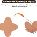 200Pcs Chocolate Paper Candy Cups Truffle Wrappers Paper Truffle Liners, Cups Chocolate Wrappers Muffin Tins for Showers Bridal Shower Birthday Wedding (Khaki)