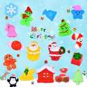 2 x 24pcs Christmas Mochi Squishy Toys Christmas Stocking Stuffers, Squishies Stress Relief Toys for Kids Girls Boys Bulk Christmas Classroom Gifts Party Favors