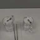 18oz Glass Cup with Lids and Straws 2pcs Glass Tumbler with Handle, Wide-Mouth Ice Coffee Cup Resuable Mason Jar Drinking Glasses for Water, Smoothie, Milk, Cocktail & More