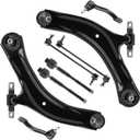 Front Lower Control Arm + End Link for Nissan Rogue 2008-2013 & Select 2014-2015, Sway Bar + Tie Rod, Driver & Passenger, Outer & Inner, 8Pcs Suspension Kit MS30194 MS30195 K750095 K750094